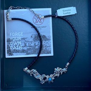 NWT American West Jewelry Turquoise and Leather Necklace – QVC